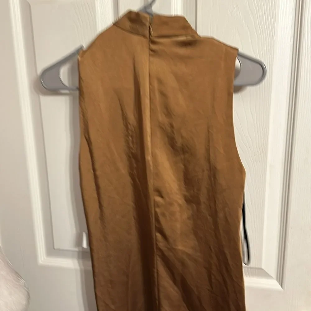 Calvin Klein Mock Neck Sleeveless Flounce Hem Dress size 2 NWOT